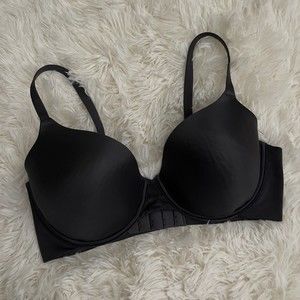 Maidenform Tshirt Bra Padded C Cups Womens Size L Underwire Dark Gray
